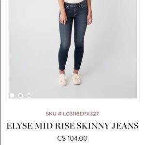 Silver Jeans -Elyse Skinny W30/L29